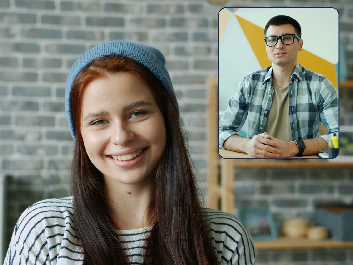 Student and tutor in a language lesson